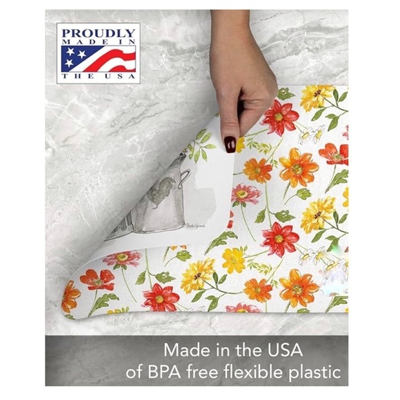 CounterArt Placemats Sunflower Floral Milk Jug Plaid Reversible Rectangle - Picture 13 of 16